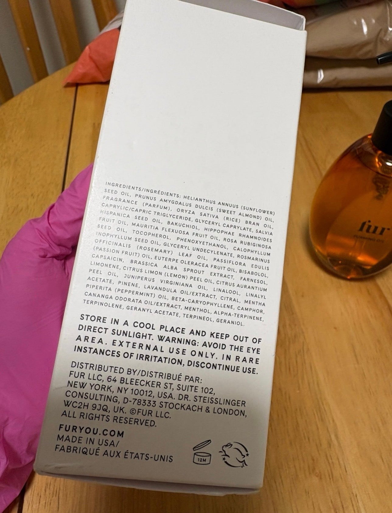 Fur Furming Oil,Restoring Body Oil, full Sz 4oz/120ml, BNIB,Clean, Authentic,New
