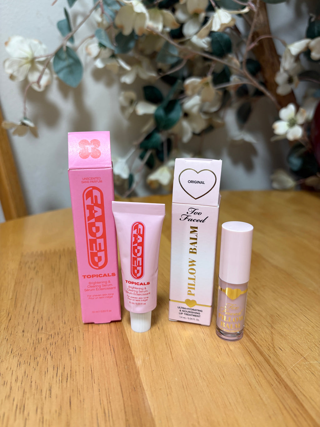 2pc Minis/Trvl Smpl Sz Bundle~Topicals Faded & Too Faced Pillow Balm~Original