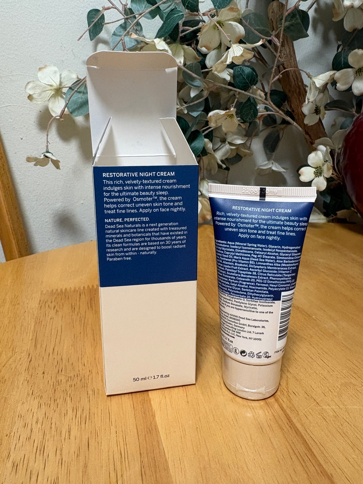 Dead Sea Naturals by AHAVA Restorative Night Cream, Full Sz 1.7oz, BNIB, Sealed