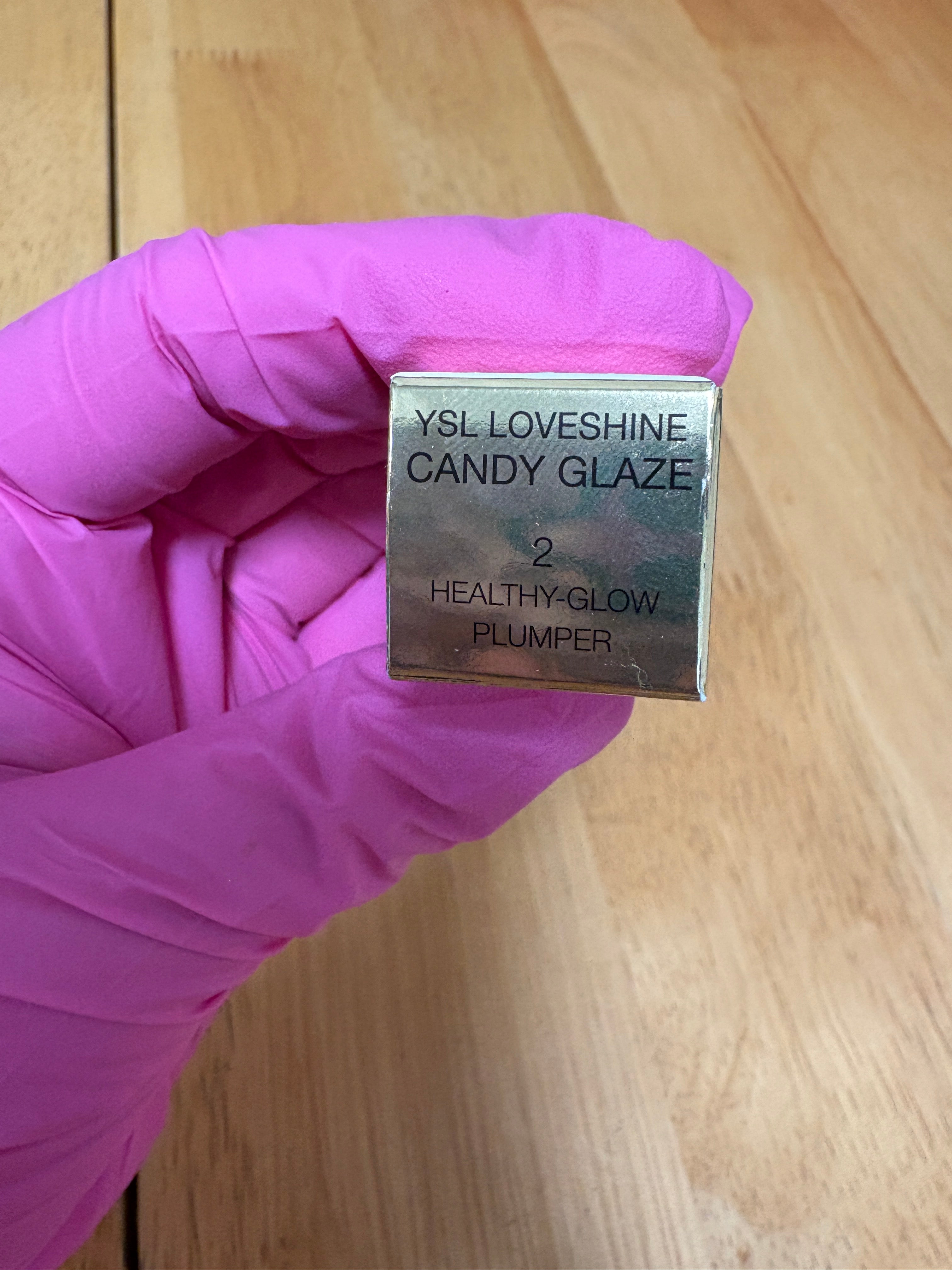 YSL Loveshine Candy Glaze Lip Gloss Stick 2 HEALTHY-GLOW PLUMPER, Full Sz BNIB