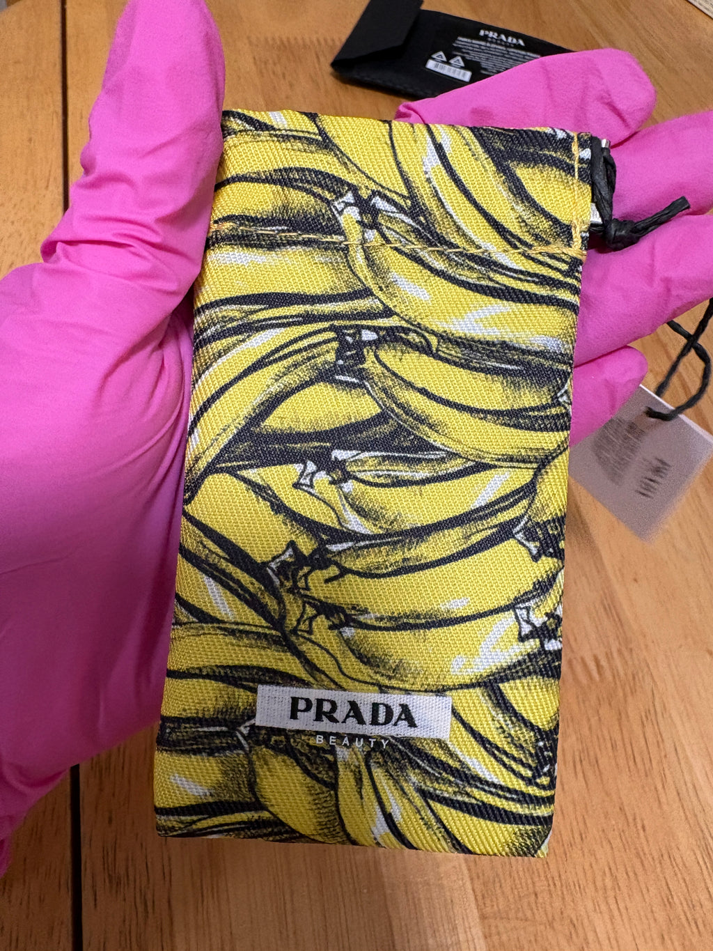 2pc Prada Bundle,MINI Lip Balm 0.04oz, U002 Banana Yellow& Limited Edition Pouch