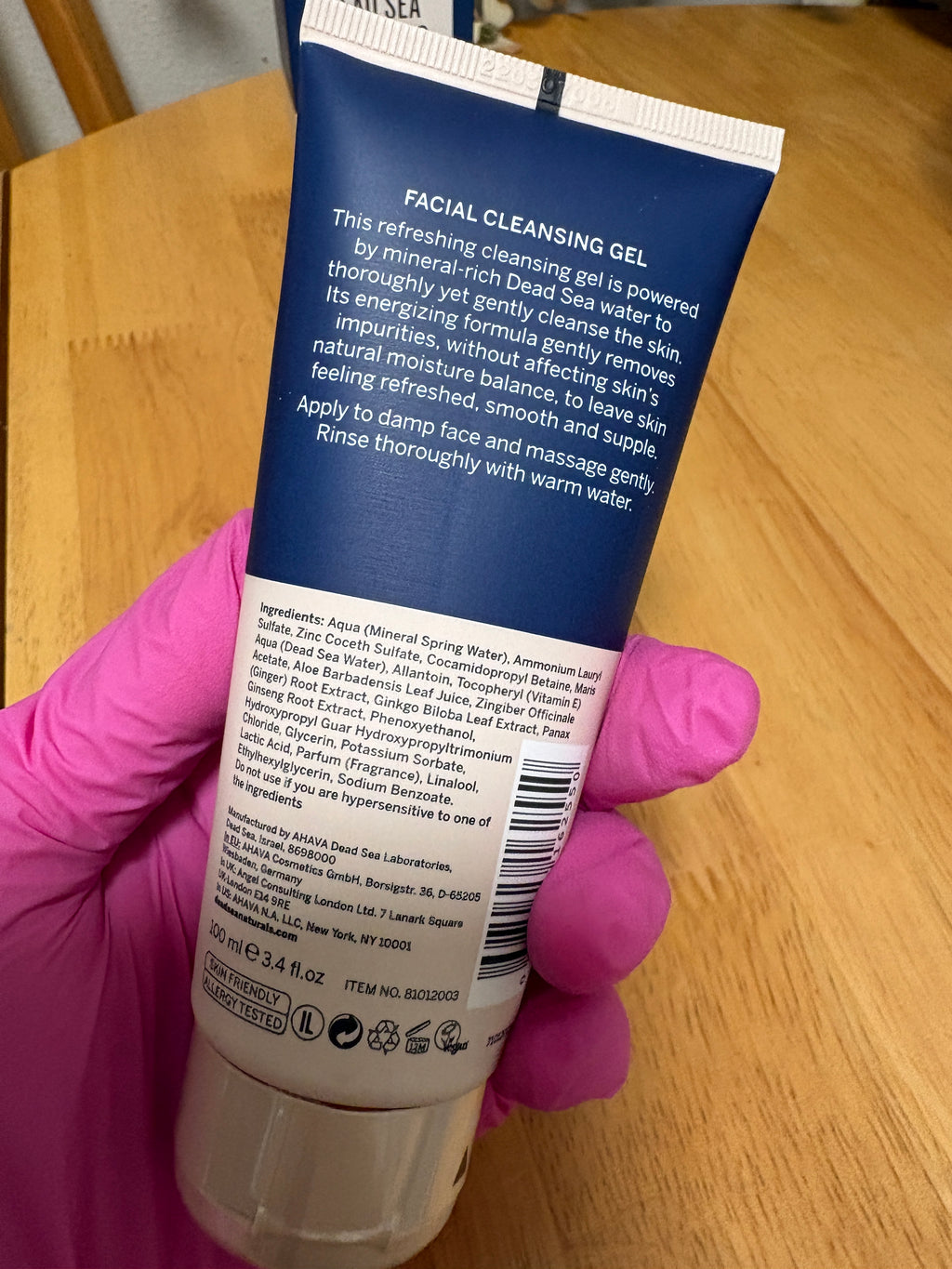 Dead Sea Naturals By Ahava Facial Cleaning Gel Vegan, BNIB, Sealed, New 3.4 Oz