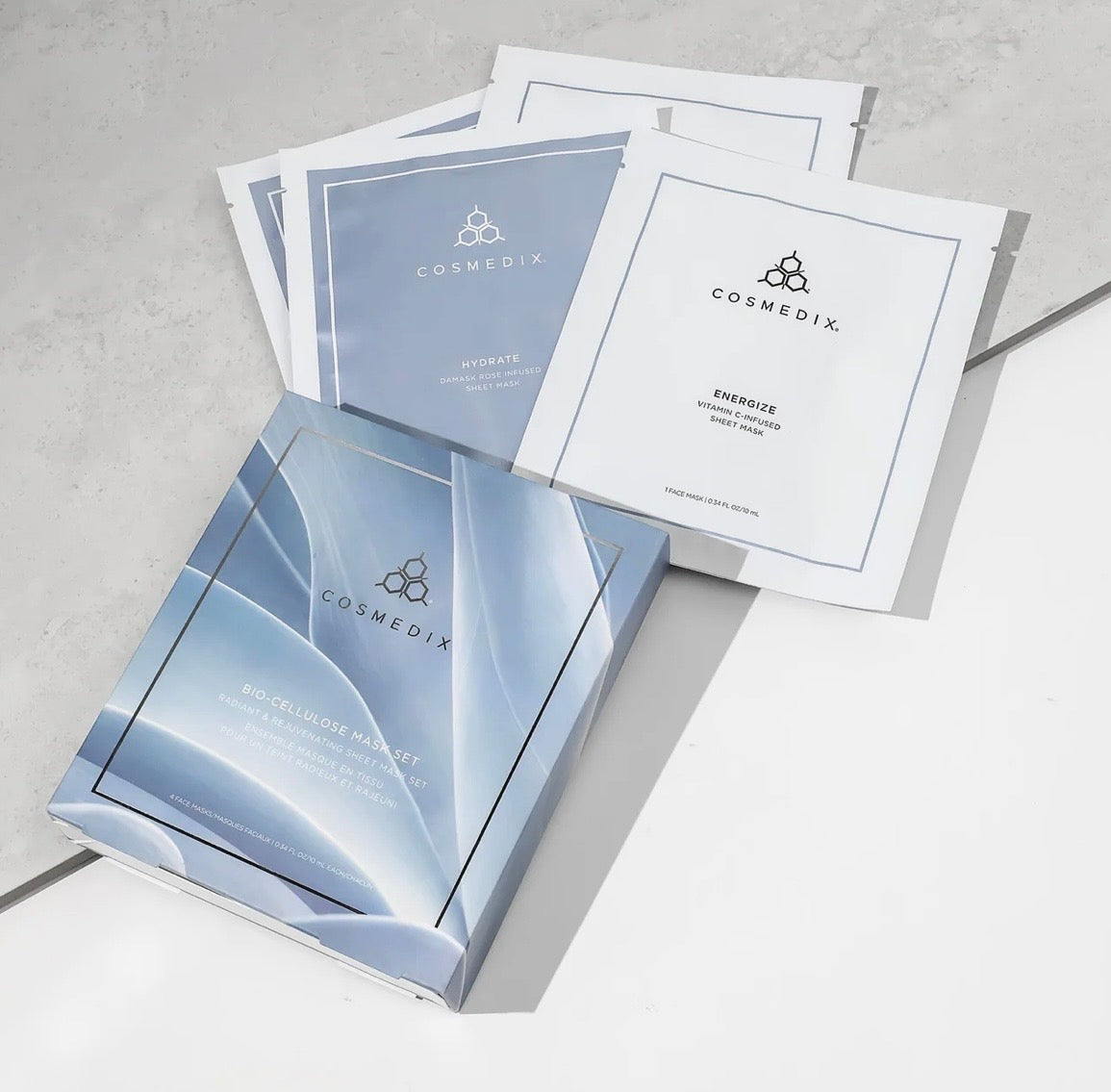 COSMEDIX Bio-Cellulose Sheet Mask Set 4ct Hydration Anti-Aging Niacinamide BNIB
