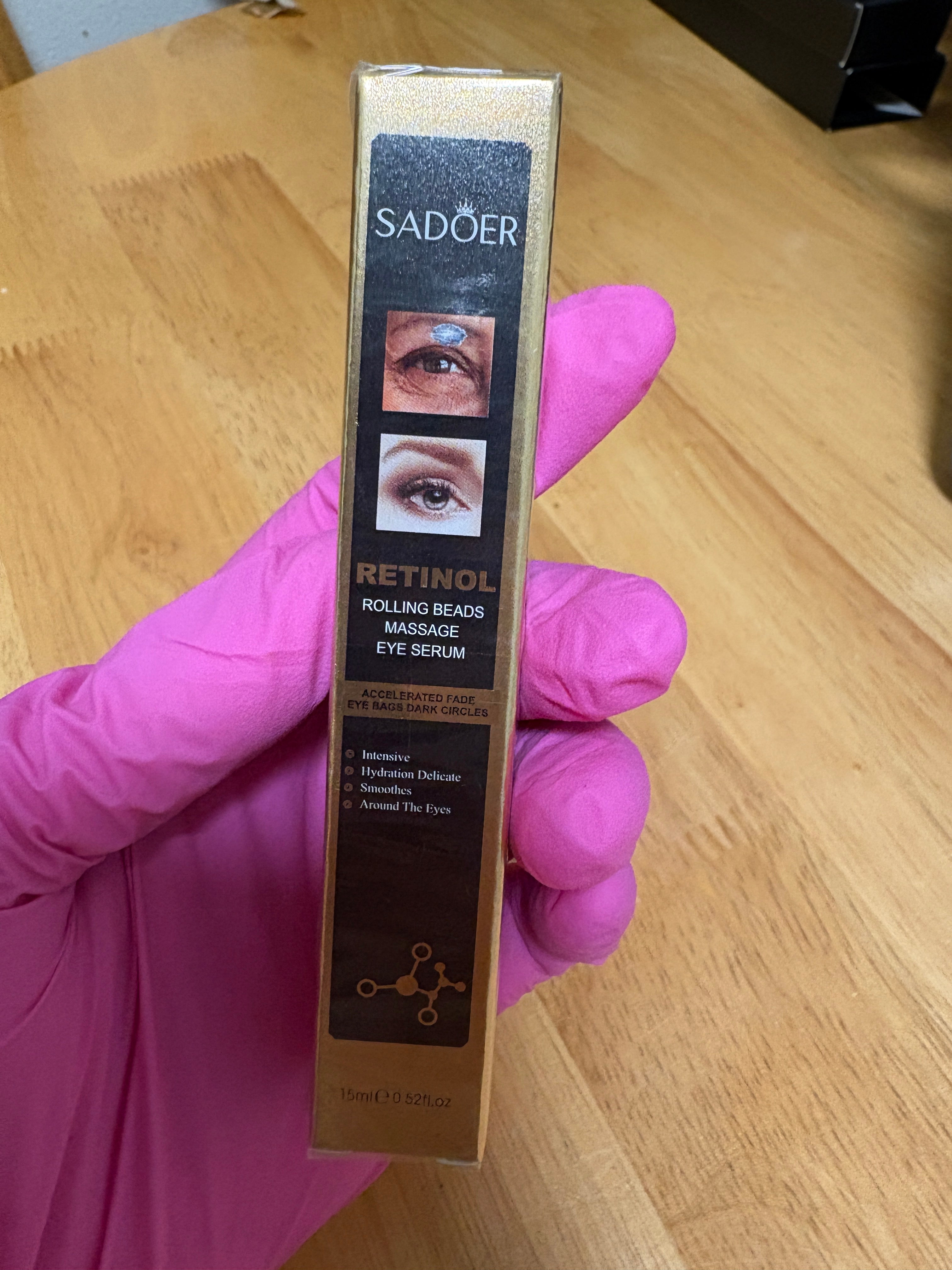 Sadoer Retinol Rolling Beads Massage Eye Serum, 0.52oz, BNIB, Sealed, exp:8/2028