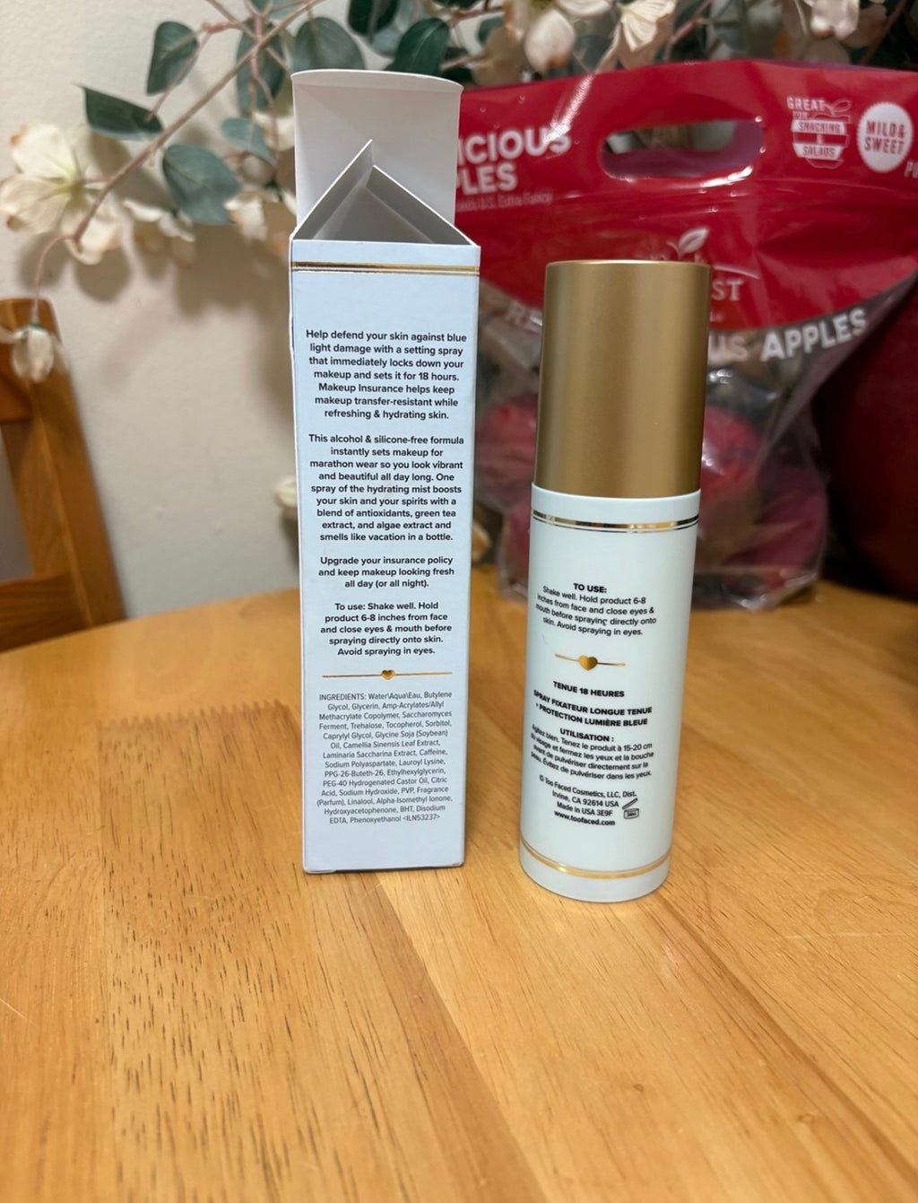 Too Faced Makeup Insurance 18Hour Wear Setting Spray,full Sz 4oz, BNIB,AUTHENTIC