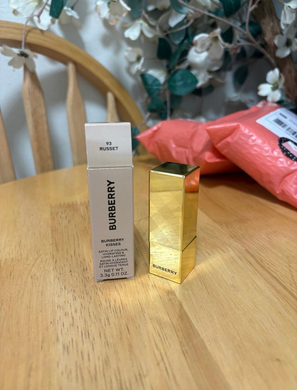 BURBERRY Kisses Satin Lip Colour 93 RUSSET, Full Sz 0.11oz, BNIB, AUTHENTIC, New