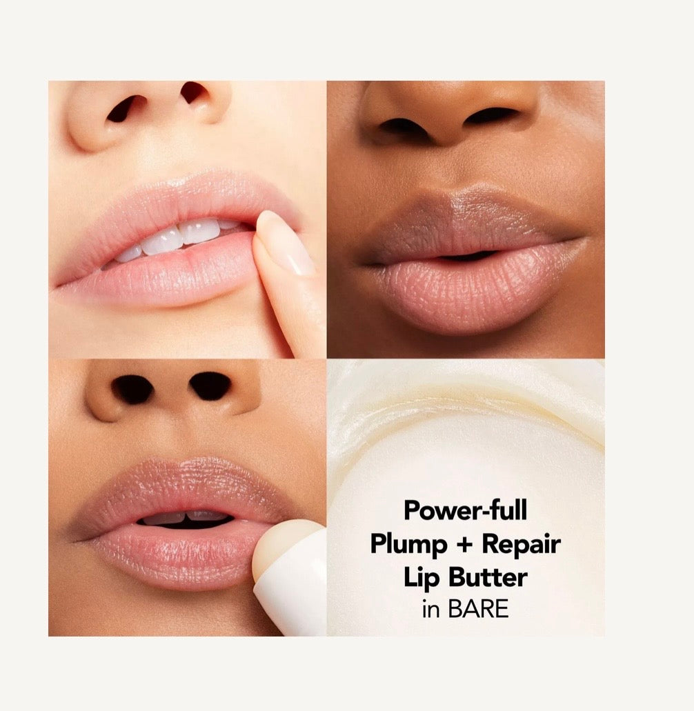 Buxom Power-Full Plump & Repair Lip Butter BARE/Clear Full Sz, 0.18oz, BNIB, New