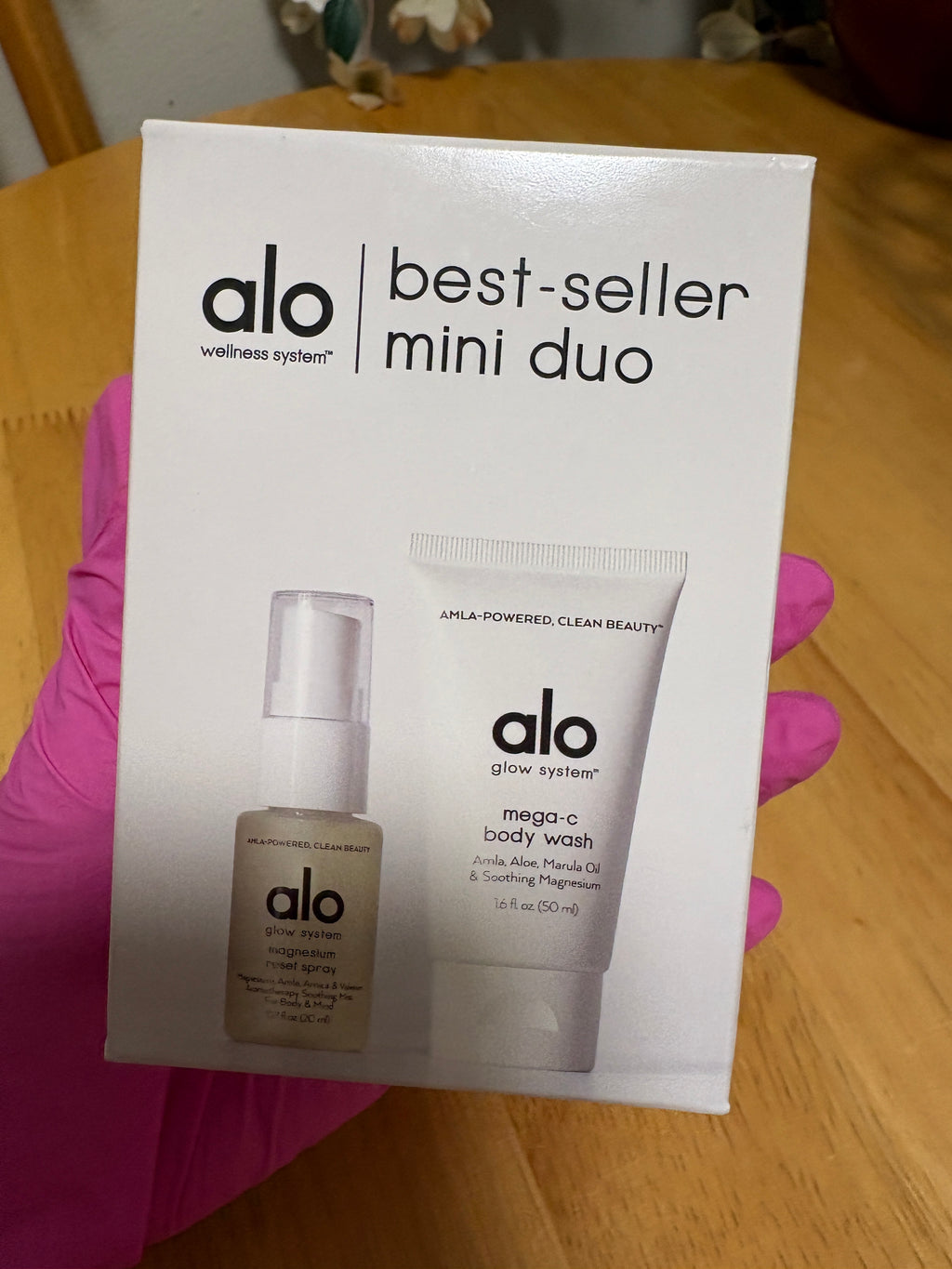 ALO best-seller mini duo, Magnesium Spray 0.7oz & Body Wash 1.6oz, Travel Sz NEW