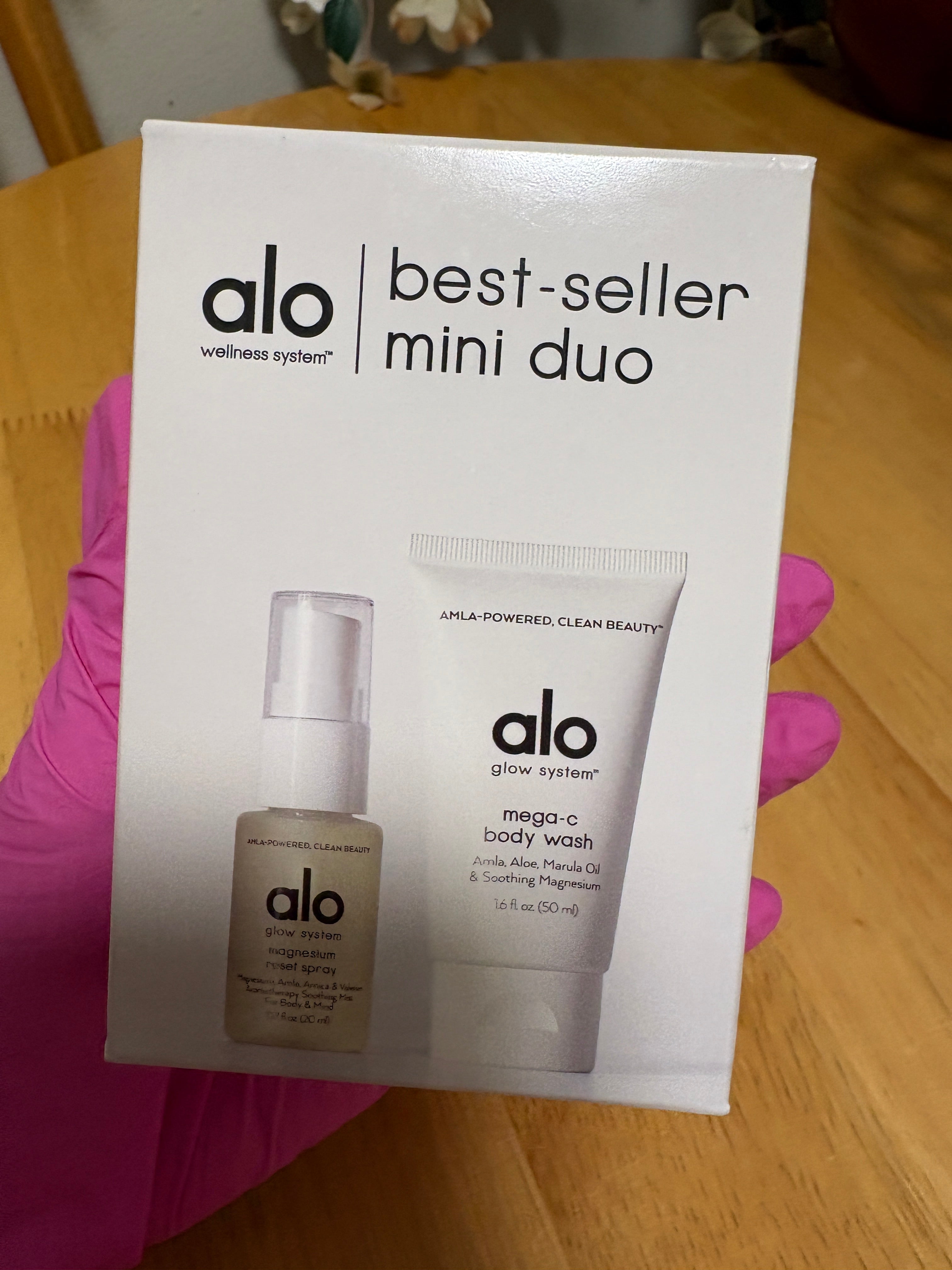 ALO best-seller mini duo, Magnesium Spray 0.7oz & Body Wash 1.6oz, Travel Sz NEW