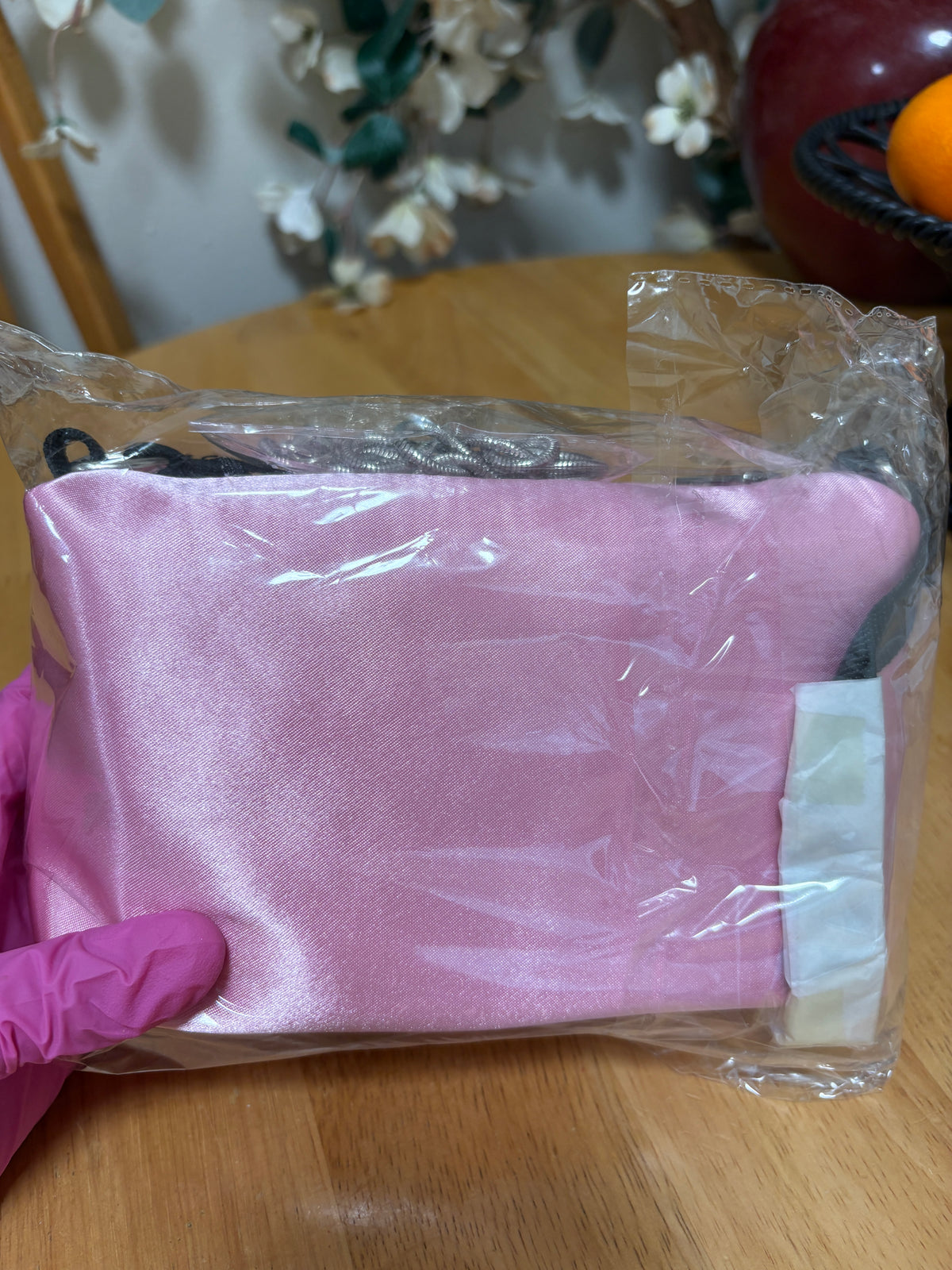 Truly Signature Crystal Pouch Baby Pink Bag W/addt’l Silver Strap 7.1x4.6x2.5 in