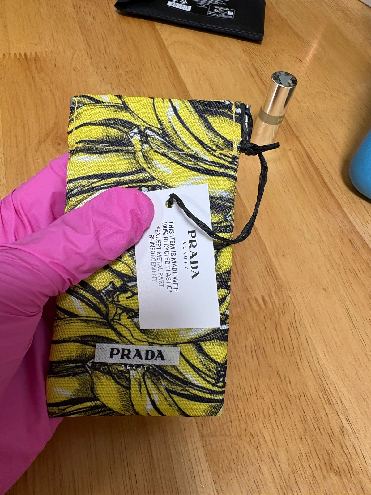 2pc Prada Bundle,MINI Lip Balm 0.04oz, U002 Banana Yellow& Limited Edition Pouch